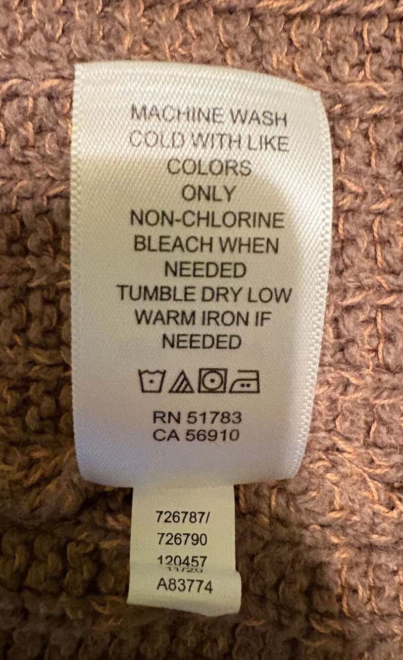 GUC Maurices Brown Waffle Knit Open Front Cardigan with Pom Detail, size 2X - Picture 7 of 7